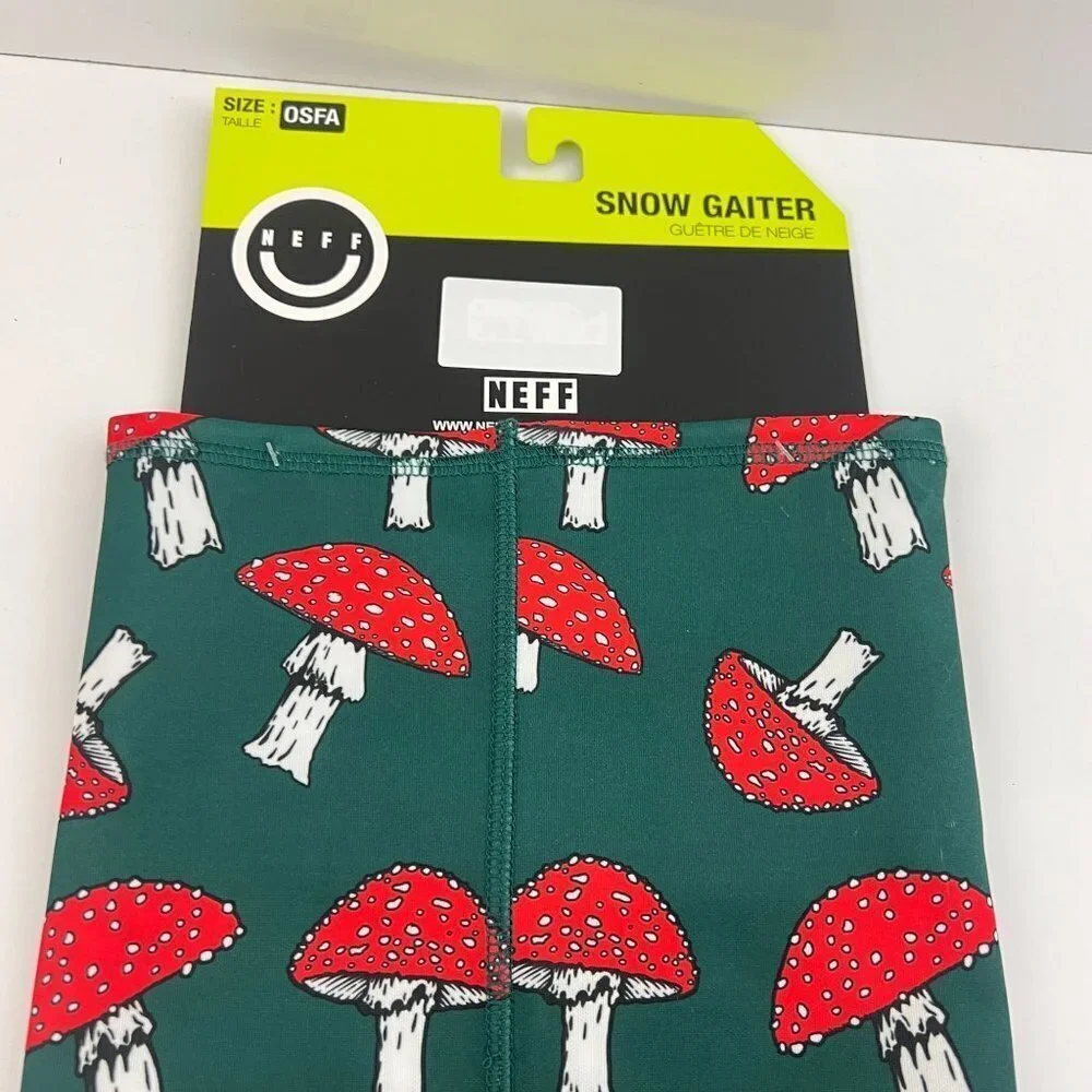 Neff Headwear Snow Gaiter‎ Green Red Mushrooms OSFA NWT